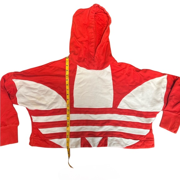 ADIDAS Women's Red and White Striped Hoodie - Picture 10 of 10